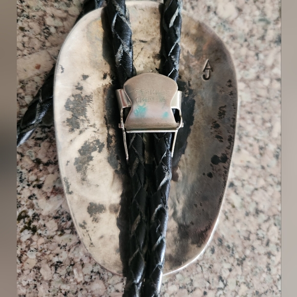Vintage Authentic Navajo Turquoise Silver Bolo Tie EUC $350 Vintage 70's Silver - Picture 4 of 9